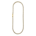 KEVOUR 18K gold-filled tennis necklace featuring a full strand of brilliant lab-created cubic zirconia stones.